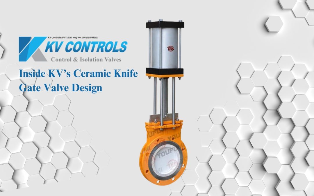 Ceramic knife gate valves supplied by KV Controls for abrasive slurry lines in mining and power plants