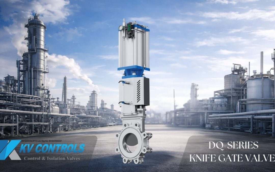 DQ Series pneumatic knife gate valve supplied by KV Controls in South Africa for slurry and industrial isolation applications
