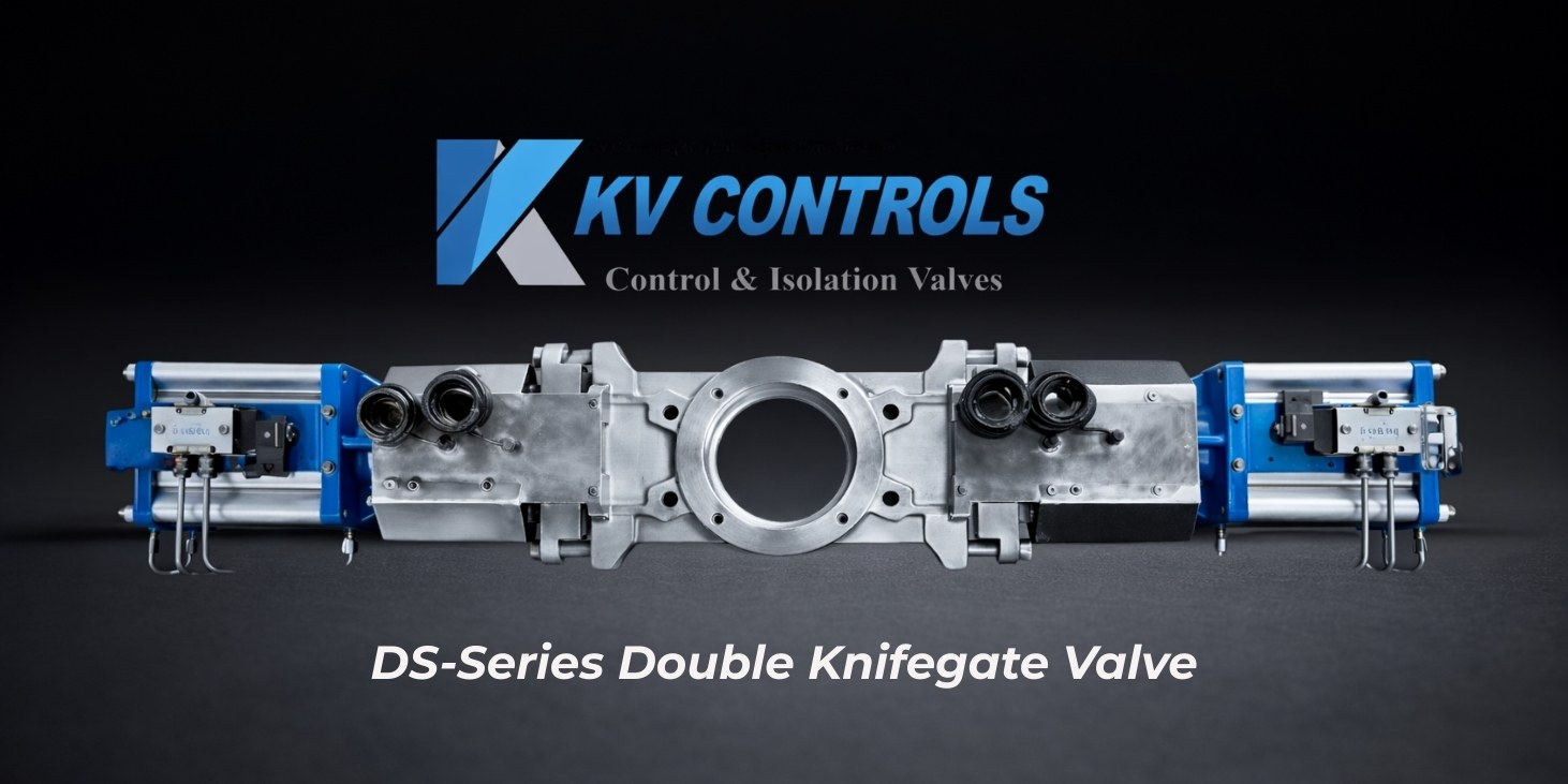DS-Series Double Knife Gate Valve supplied by KV Controls in South Africa for pulp making, slurry, residue discharge, and sewage treatment applications