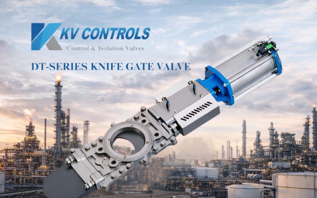 DT Series knife gate valve supplied by KV Controls in South Africa for sewage, pulp slurry, and industrial process control applications