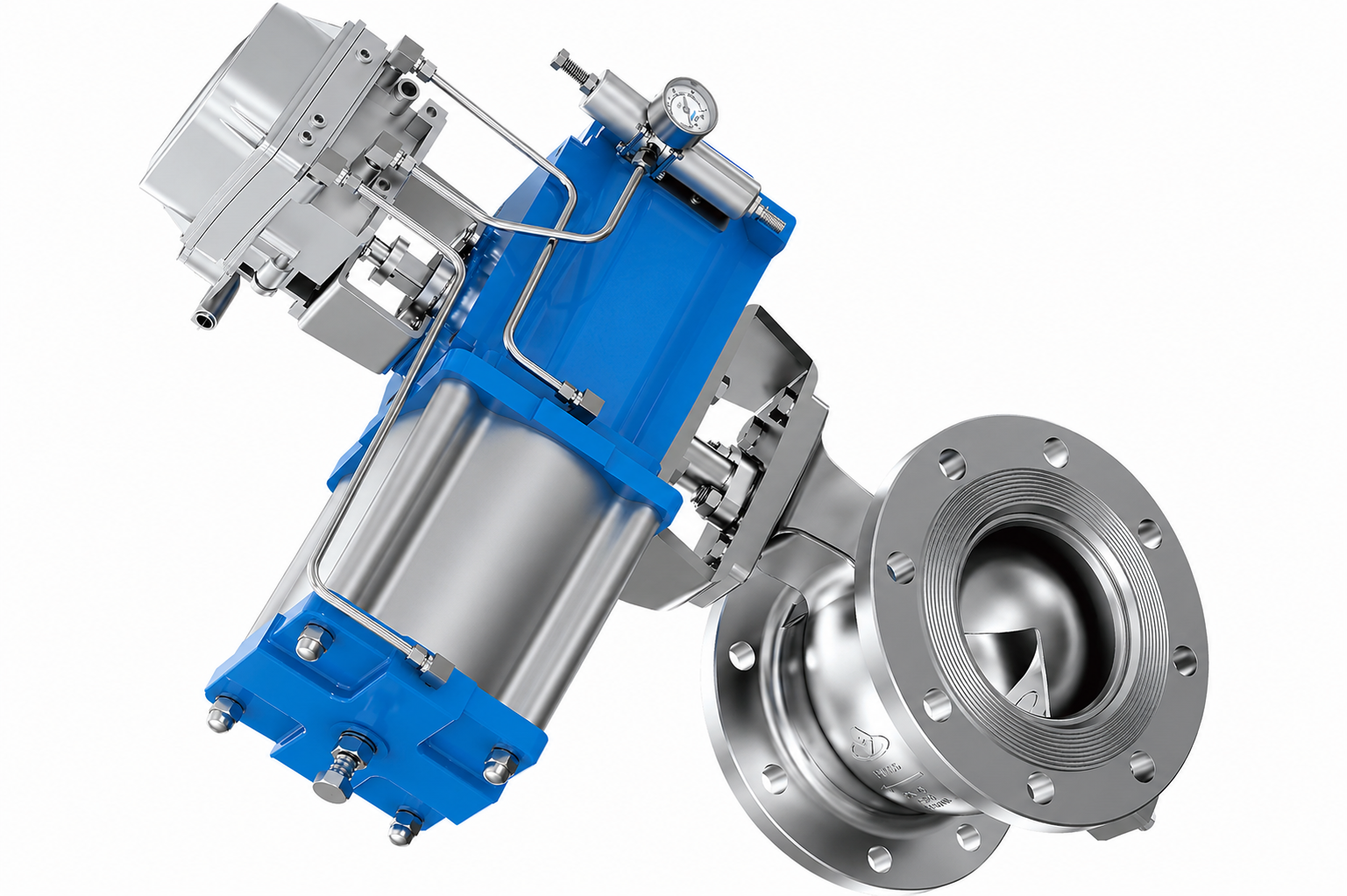 segmented control valve flanged v ball